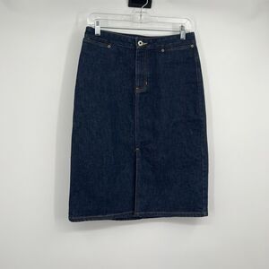 Womens VTG Gap Pencil Straight Stretch Denim Skirt 30” Western Boho Festival